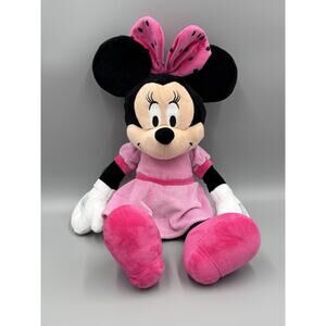 Disney Minnie Mouse Plush 18 Inch Stuffed Animal Pin Dress & Bow